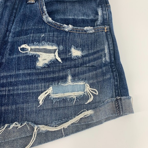 Abercrombie & fitch distressed roll cuff jean shorts 4 - Picture 3 of 6